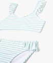 Maillot de bain fille 2 pièces à finitions dentelées et motifs exotiques